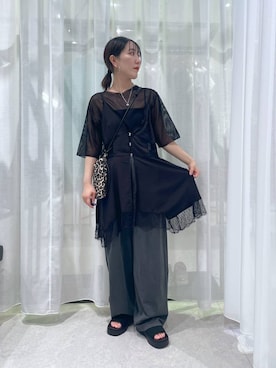 「JEANASIS（ジーナシス）のアイテム（キャミソール）」を使った、manaさん（レディース・153cm）の夏コーディネート