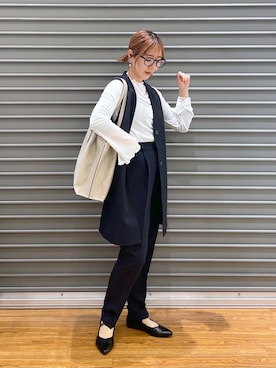 「LEPSIM（レプシィム）のアイテム（イヤリング）」を使った、manaさん（レディース・153cm）の冬コーディネート