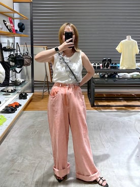 「LEPSIM（レプシィム）のアイテム（PC・スマホグッズ/家電）」を使った、manaさん（レディース・153cm）の夏コーディネート