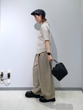 「LOWRYS FARM（ローリーズファーム）のアイテム（ハンチング/ベレー帽）」を使った、manaさん（レディース・153cm）の秋コーディネート