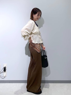 「アイテム（バンダナ/スカーフ）」を使った、manaさん（レディース・153cm）の夏コーディネート