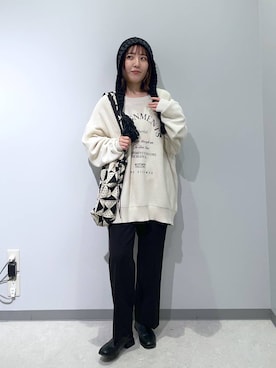 「アイテム（トートバッグ、その他）」を使った、manaさん（レディース・153cm）の秋コーディネート