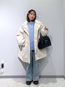 「アイテム（ヘアピン）」を使った、manaさん（レディース・153cm）の冬コーディネート