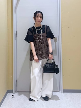 「JEANASIS（ジーナシス）のアイテム（スウェットパンツ）」を使った、manaさん（レディース・153cm）の夏コーディネート