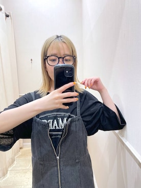 「アイテム（ママ＆ベビー、ブラック系）」を使った、manaさん（レディース・153cm）の夏コーディネート