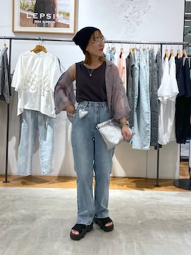 「アイテム（キーホルダー）」を使った、manaさん（レディース・153cm）の夏コーディネート