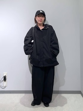 「Heather（ヘザー）のアイテム（帽子）」を使った、manaさん（レディース・153cm）の冬コーディネート