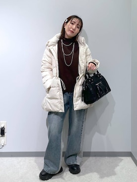 「アイテム（ヘアピン）」を使った、manaさん（レディース・153cm）の冬コーディネート