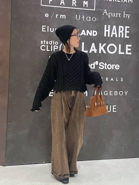 「JEANASIS（ジーナシス）のアイテム（デニムパンツ）」を使った、manaさん（レディース・153cm）の秋コーディネート