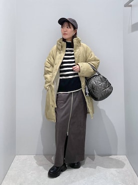 「LEPSIM」｜「アイテム（ブルゾン）」を使った、manaさん（レディース・153cm）の冬コーディネート