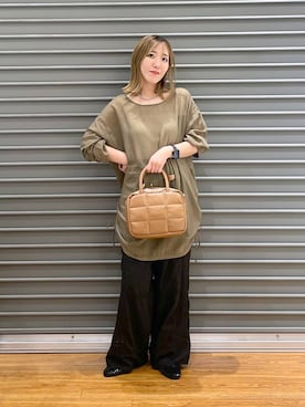 「高見え」｜「アイテム（チュニック）」を使った、manaさん（レディース・153cm）の秋コーディネート