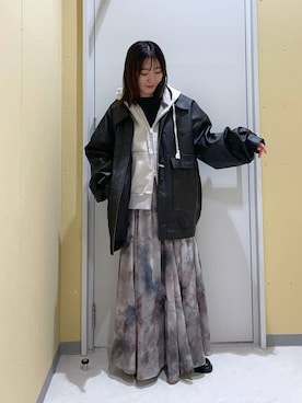「LEPSIM」｜「アイテム（ブルゾン）」を使った、manaさん（レディース・153cm）の春コーディネート