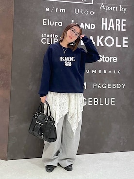 「アイテム（チュニック）」を使った、manaさん（レディース・153cm）の秋コーディネート