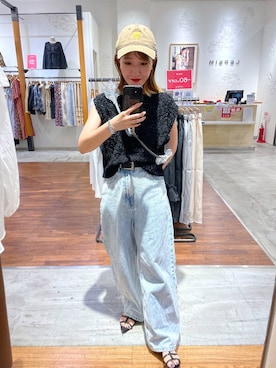 「LEPSIM（レプシィム）のアイテム（PC・スマホグッズ/家電）」を使った、manaさん（レディース・153cm）の夏コーディネート
