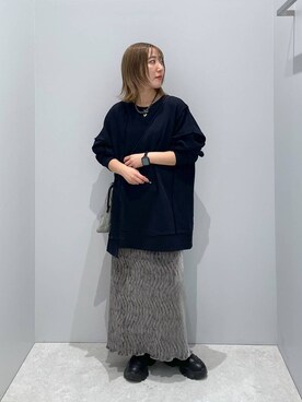 「高見え」｜「アイテム（チュニック）」を使った、manaさん（レディース・153cm）の秋コーディネート