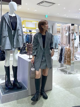 「Heather（ヘザー）のアイテム（テーラードジャケット）」を使った、manaさん（レディース・153cm）の秋コーディネート