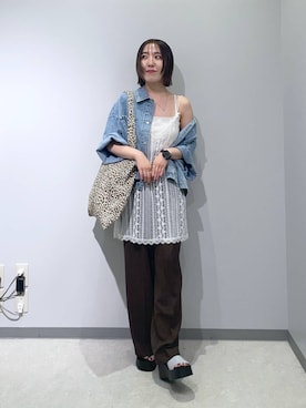 「アイテム（その他トップス）」を使った、manaさん（レディース・153cm）の夏コーディネート