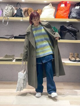 「LEPSIM（レプシィム）のアイテム（チェスターコート）」を使った、manaさん（レディース・153cm）の冬コーディネート