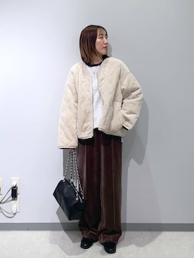 「GLOBAL WORK（グローバルワーク）のアイテム（ブルゾン）」を使った、manaさん（レディース・153cm）の秋コーディネート
