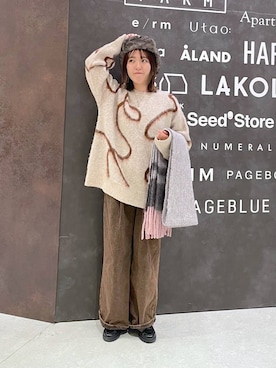 「JEANASIS（ジーナシス）のアイテム（デニムパンツ）」を使った、manaさん（レディース・153cm）の秋コーディネート