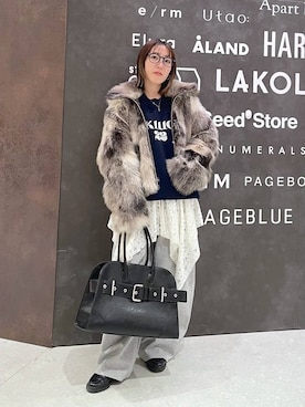 「アイテム（チュニック）」を使った、manaさん（レディース・153cm）の秋コーディネート