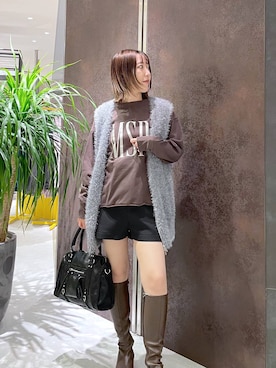 「JEANASIS（ジーナシス）のアイテム（ボストンバッグ）」を使った、manaさん（レディース・153cm）の秋コーディネート