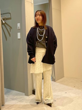 「アイテム（Tシャツ/カットソー）」を使った、manaさん（レディース・153cm）の冬コーディネート