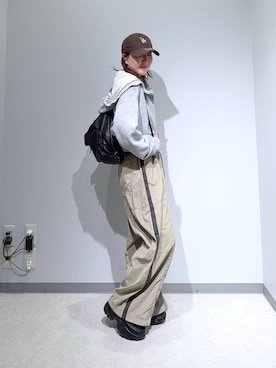 「LOWRYS FARM（ローリーズファーム）の３ＷＡＹリュック 1068935（バックパック/リュック、ブラック系）」を使った、manaさん（レディース・153cm）の秋コーディネート