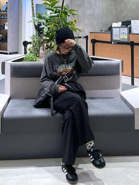 「JEANASIS（ジーナシス）のアイテム（スラックス）」を使った、manaさん（レディース・153cm）の秋コーディネート