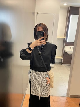 「アイテム（キーホルダー）」を使った、manaさん（レディース・153cm）の秋コーディネート