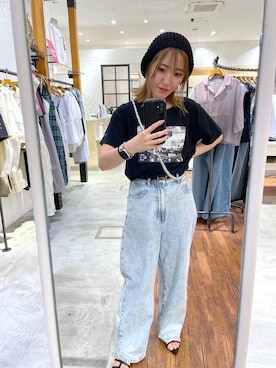 「LEPSIM（レプシィム）のアイテム（PC・スマホグッズ/家電）」を使った、manaさん（レディース・153cm）の夏コーディネート