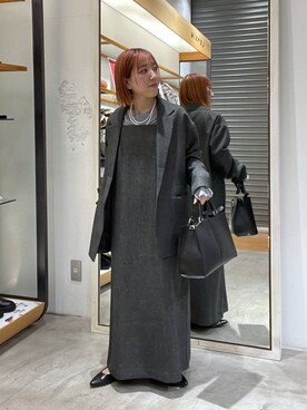 「LEPSIM（レプシィム）のフェイクレザーセンターステッチバッグ　990316（ショルダーバッグ）」を使った、manaさん（レディース・153cm）の冬コーディネート