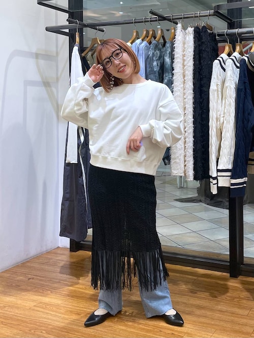 未使用UNITED ARROWS ニットレプシィムスカートセット セール】7ゲージフリンジニットスカート 994288（スカート