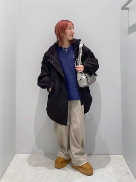 「高見え」｜「アイテム（スリッポン）」を使った、manaさん（レディース・153cm）の秋コーディネート