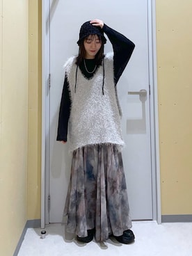 「JEANASIS（ジーナシス）のアイテム（帽子）」を使った、manaさん（レディース・153cm）の春コーディネート