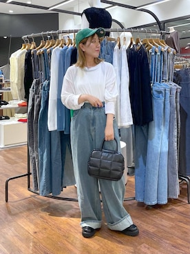 「LEPSIM（レプシィム）の【NEW ERA】ウォッシュ加工キャップ　136173（キャップ）」を使った、manaさん（レディース・153cm）の秋コーディネート