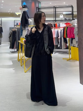 「LOWRYS FARM（ローリーズファーム）の２ＷＡＹバケツＢＡＧ 656159（手提包、ブラック系）」を使った、manaさん（レディース・153cm）の夏コーディネート