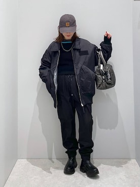 「LEPSIM」｜「アイテム（ブルゾン）」を使った、manaさん（レディース・153cm）の冬コーディネート