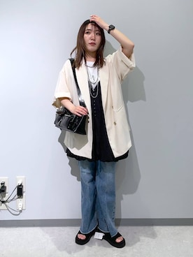 「JEANASIS（ジーナシス）のアイテム（キャミソール）」を使った、manaさん（レディース・153cm）の春コーディネート