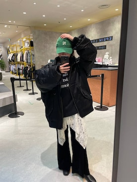 「アイテム（チュニック）」を使った、manaさん（レディース・153cm）の秋コーディネート