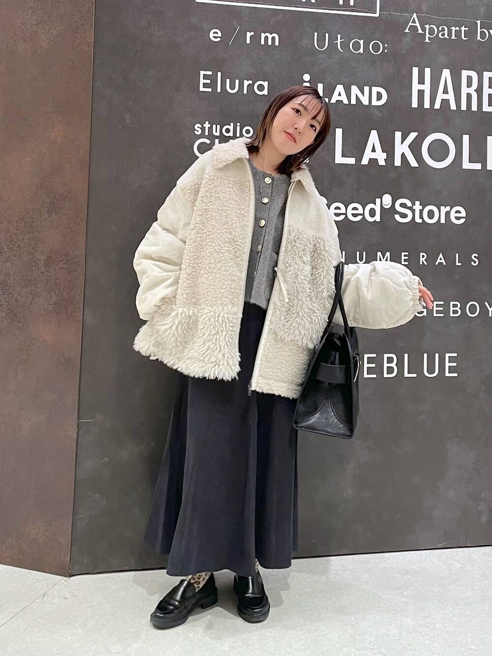 11月5日まで出品ニコアンド パッチワークボアブルゾン　ホワイト 11月5日まで出品ニコアンド パッチワークボアブルゾン ホワイト - メルカリ