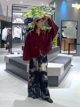 「Heather（ヘザー）のアイテム（キャップ）」を使った、manaさん（レディース・153cm）の秋コーディネート