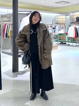 「JEANASIS（ジーナシス）のアイテム（ブルゾン）」を使った、manaさん（レディース・153cm）の冬コーディネート