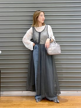 おさげ髪 2WAYラメレイヤードワンピース 137967を使った人気ファッション