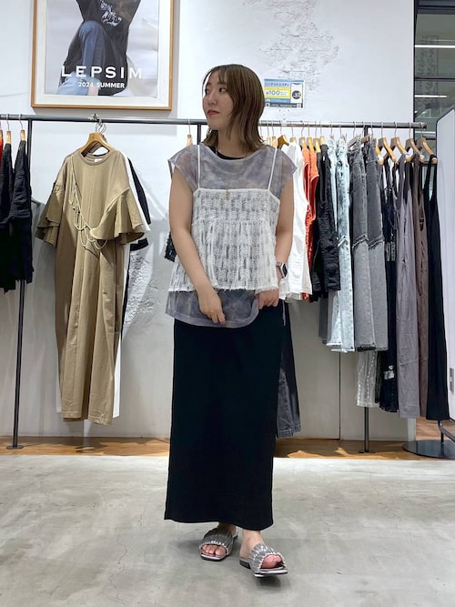 セール】チュールレイヤードノースリーブ 132391（Tシャツ