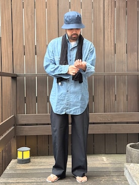 「MARMOT（マーモット）のアイテム」を使った、豊山さん（メンズ・172cm）の夏コーディネート