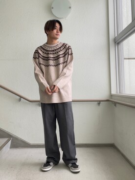 「Jordan」｜「アイテム（スラックス）」を使った、keigoさん（メンズ・175cm）の冬コーディネート