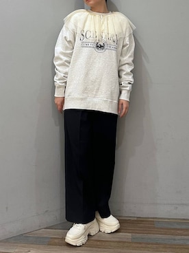 「人気アイテムをチェック！」｜「アイテム（スラックス）」を使った、菜々子さん（レディース・160cm）の冬コーディネート