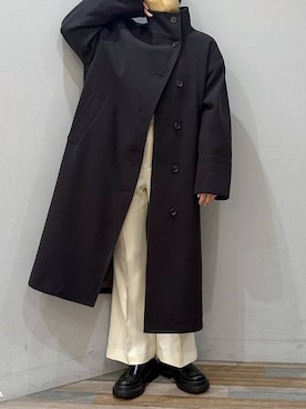 「ナチュラル」｜「アイテム（チェスターコート）」を使った、菜々子さん（レディース・160cm）の秋コーディネート