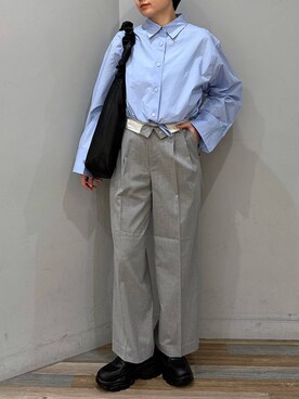 「人気アイテムをチェック！」｜「アイテム（スラックス）」を使った、菜々子さん（レディース・160cm）の冬コーディネート